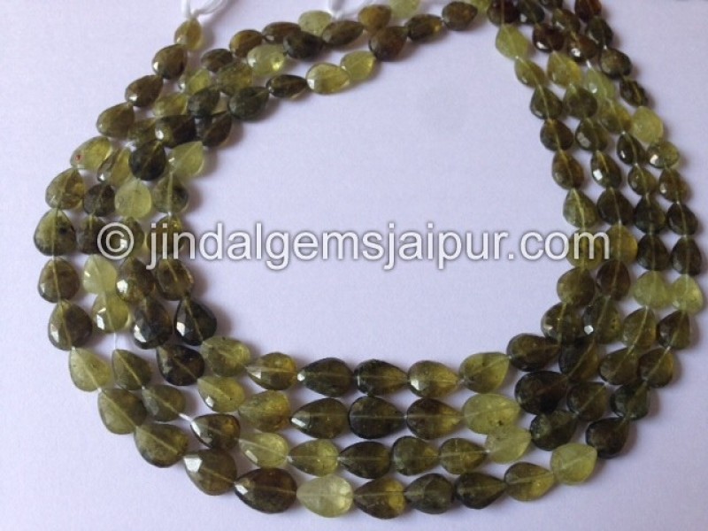 Grossular Garnet Faceted Pear Shape Beads